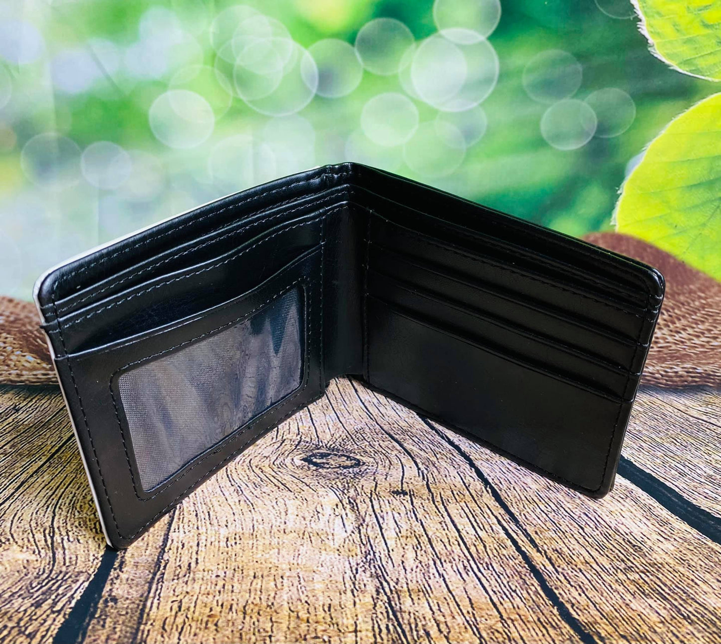 Portofel din piele cu poza și mesaj