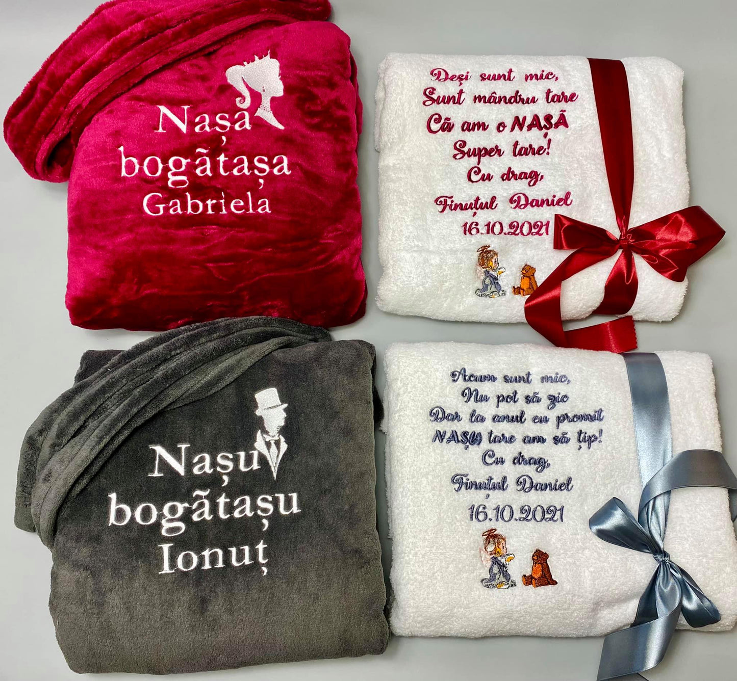 Set 2 halate și 2 prosoape de baie "Acum sunt mic"