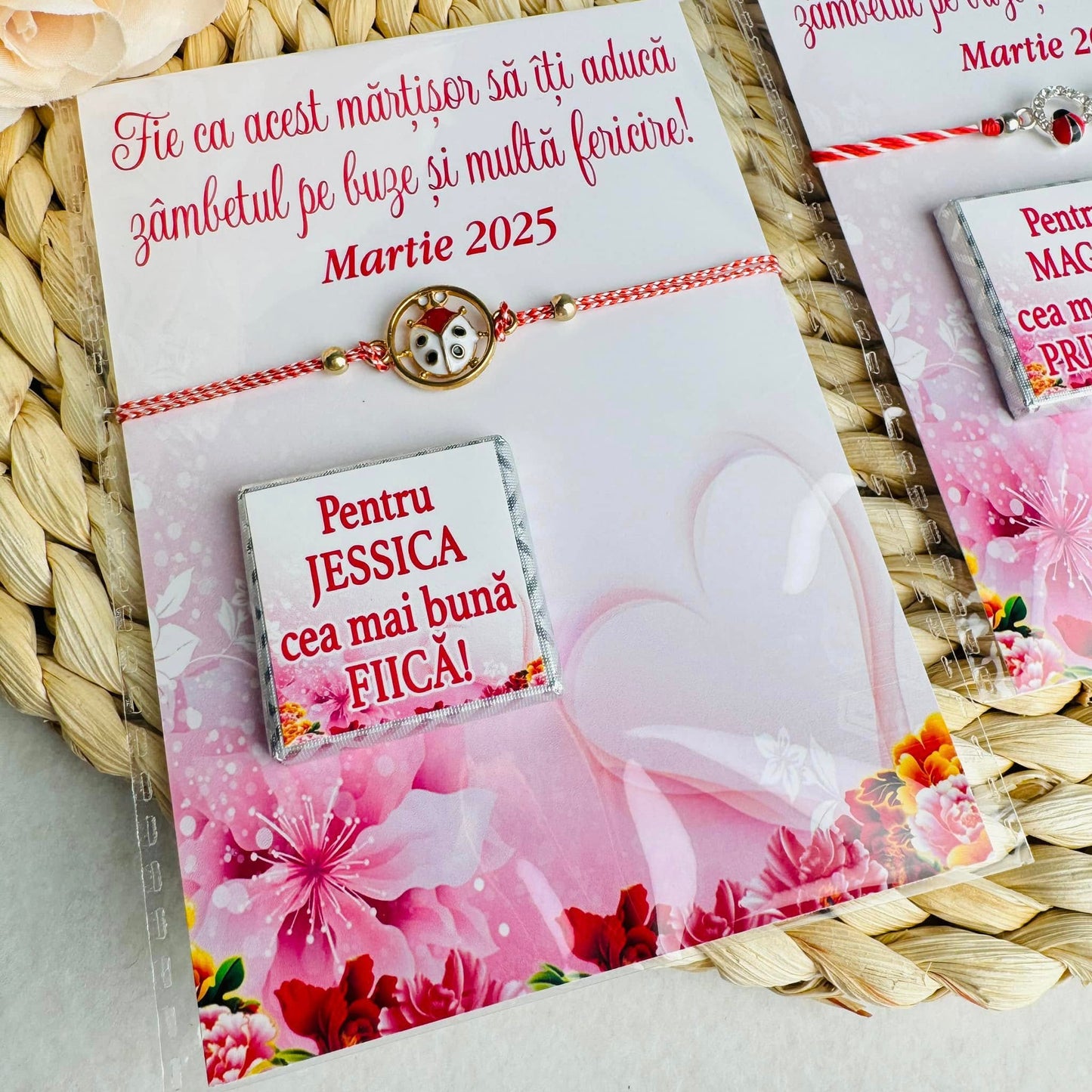 Set Mărțișor – Brățară Buburuză și mini cicolată cu mesaj