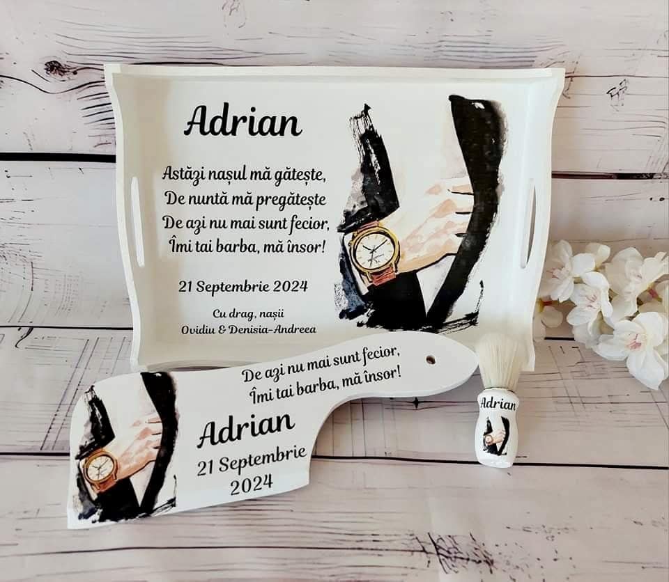 Set de gătit mire Adrian - Tavă, topor și pămătuf