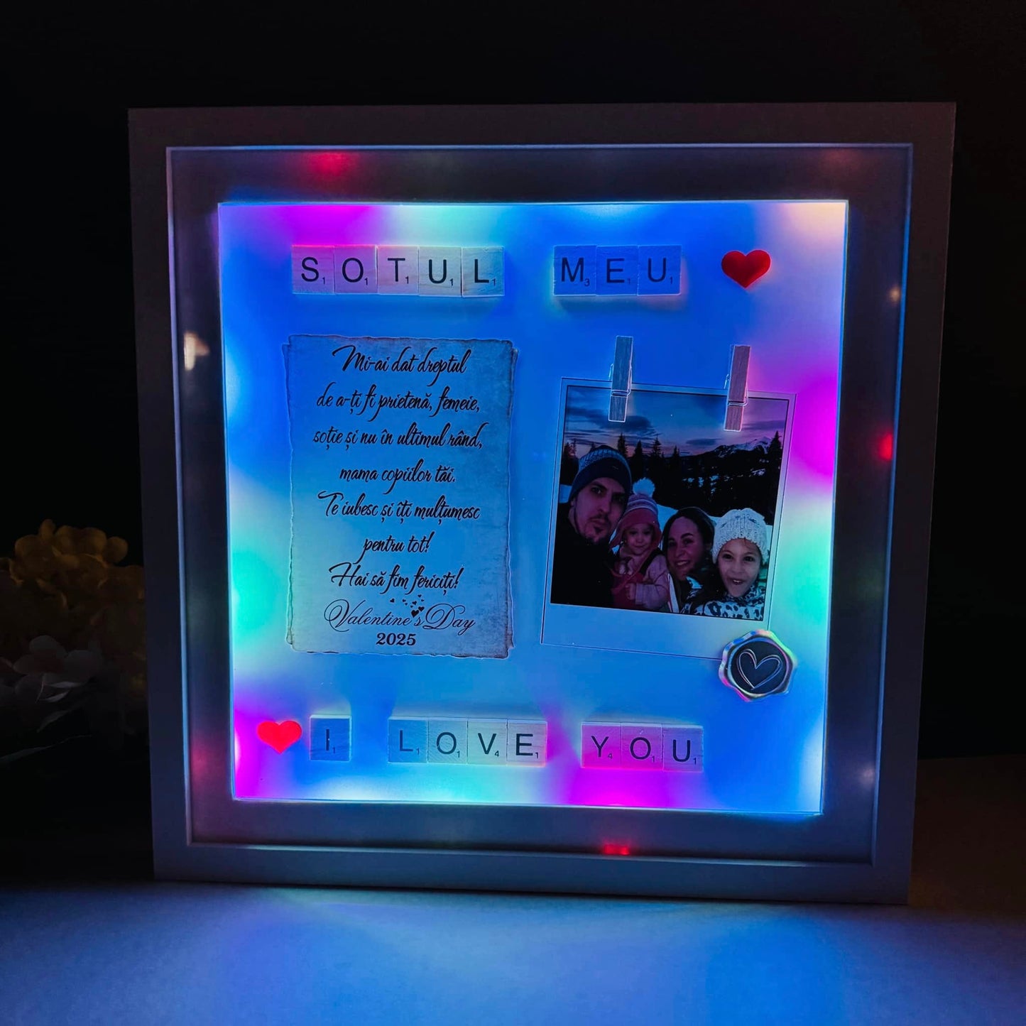 Ramă Led "Soțul meu"