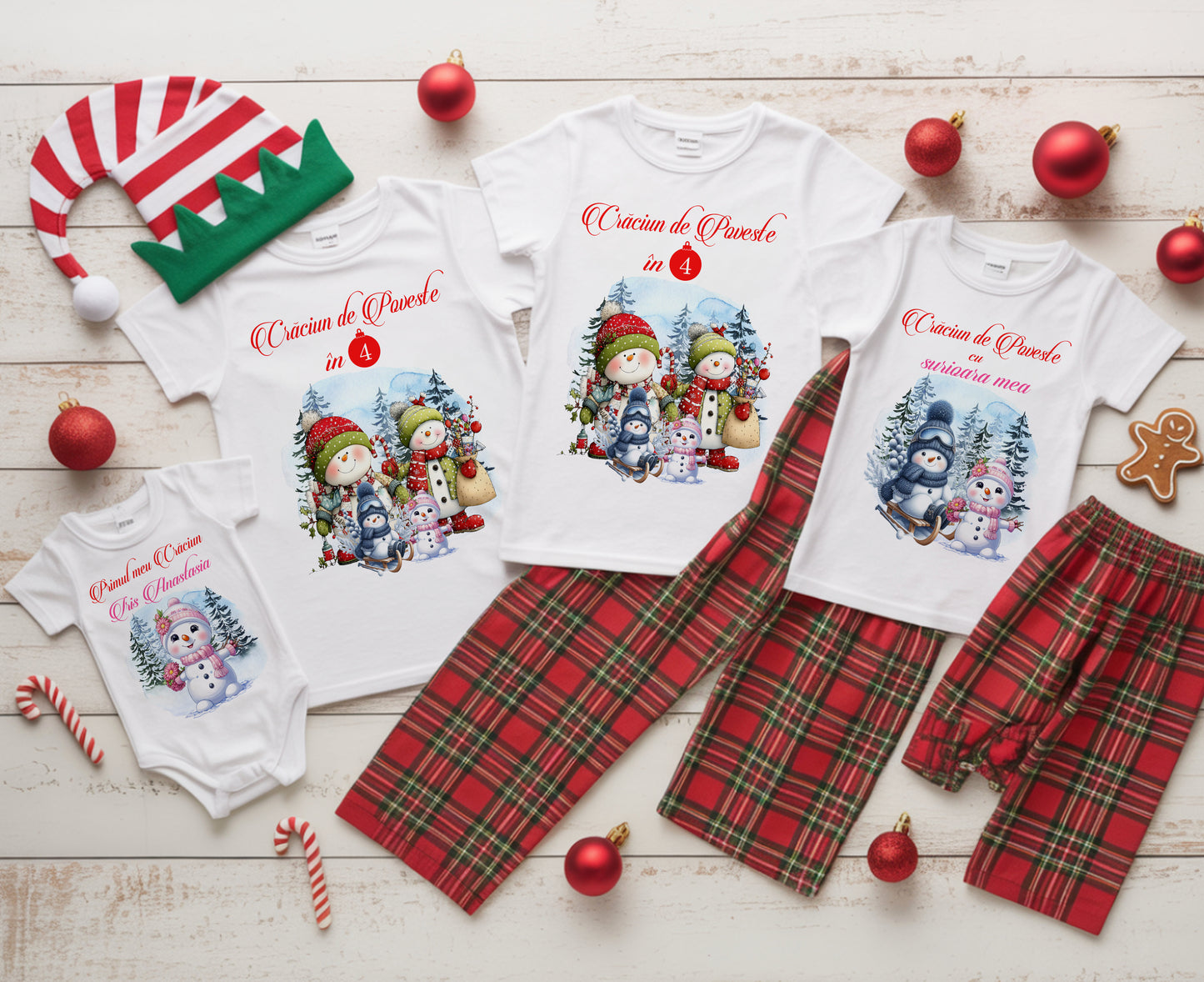 Set 4 tricouri Snowman