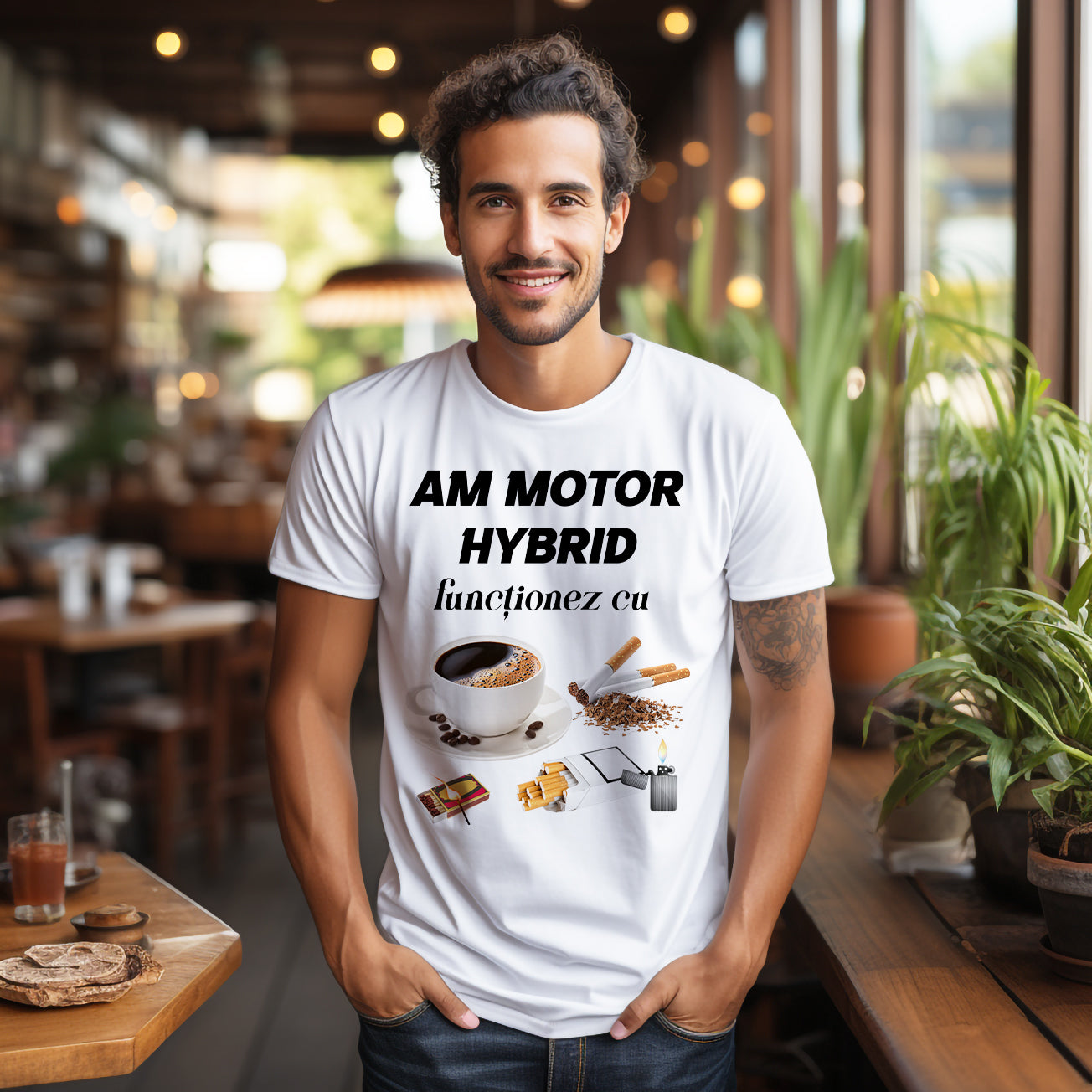 Tricou personalizat "Am motor hybrid"