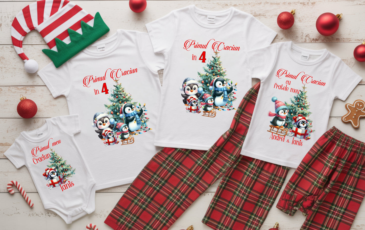 Set 4 tricouri Pinguini