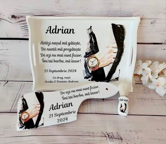 Set de gătit mire Adrian - Tavă, topor și pămătuf