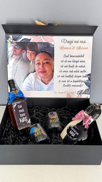 Cutie nași Vin & Sheidans cu poza