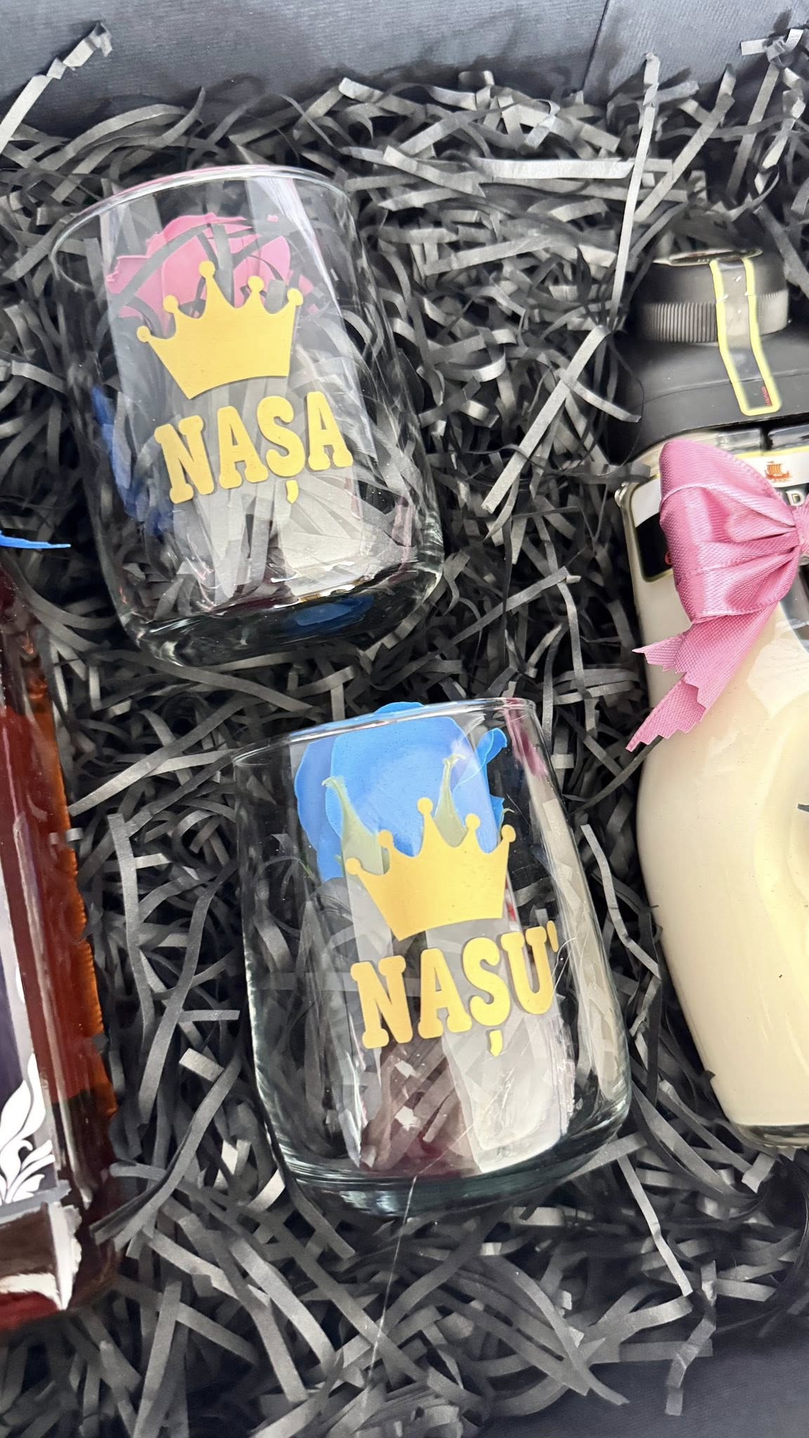 Cutie nași Vin & Sheidans cu poza