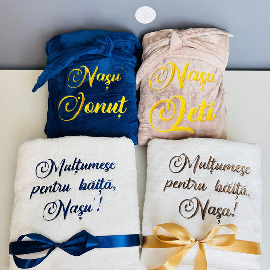 Set 2 halate și 2 prosoape de baie - Nași
