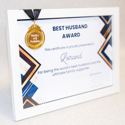 Ramă "Best Husband Award"– cu medalie „World’s No.1 Husband”