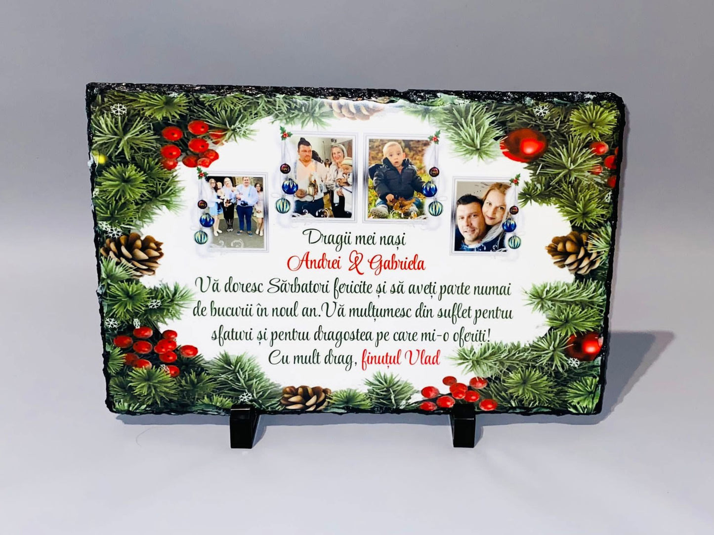 Piatră Ardezie pentru nași de Crăciun