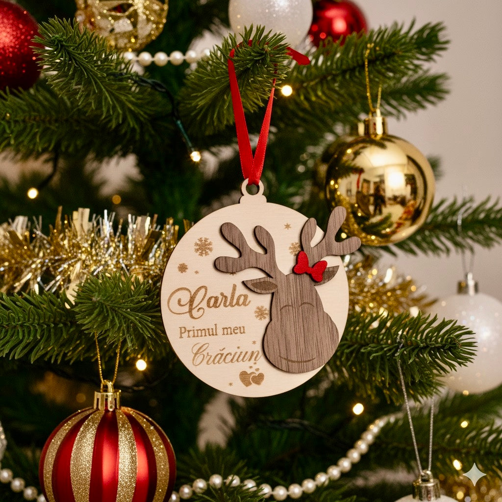 Primul meu Crăciun - Glob Personalizat cu nume