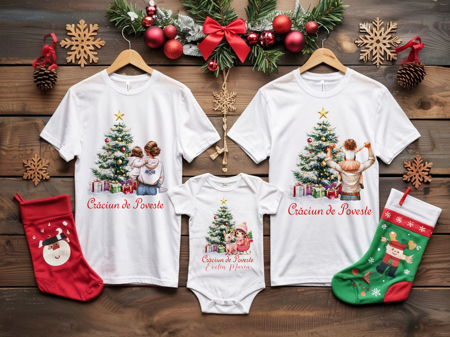 Set 3 tricouri - Crăciun de Poveste (fetiță)