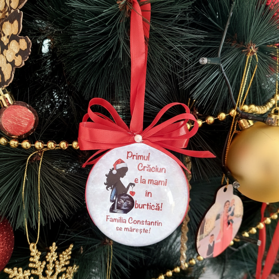Glob personalizat cu ecografia - Primul Crăciun la mami în burtică