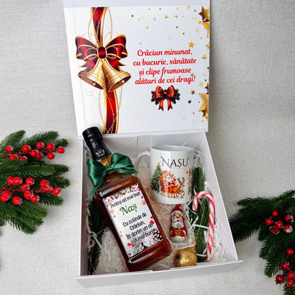 Cutie Cadou Crăciun – Sticlă Jack Daniels, cană și ciocolate