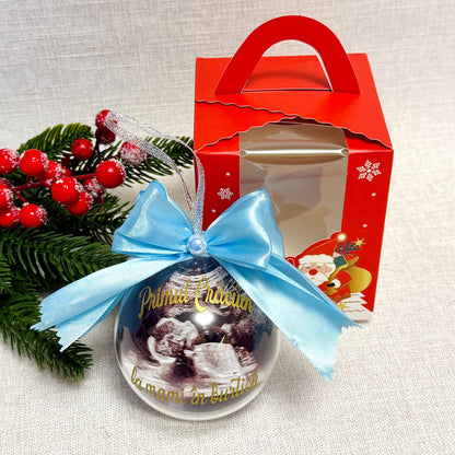 Glob personalizat - Primul Crăciun la mami în burtică și ursuleț