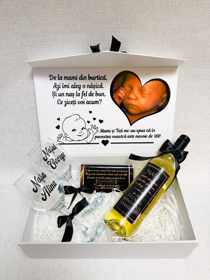 Cutie vin alb "Vreți să fiți nănuții mei"