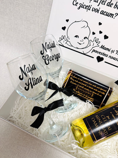Cutie vin alb "Vreți să fiți nănuții mei"