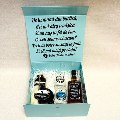 Set bleu Jack Daniels și Sheidans "Vreți să fiți nănuții mei"