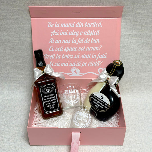 Set roz Jack Daniels și Sheidans "Vreți să fiți nănuții mei"