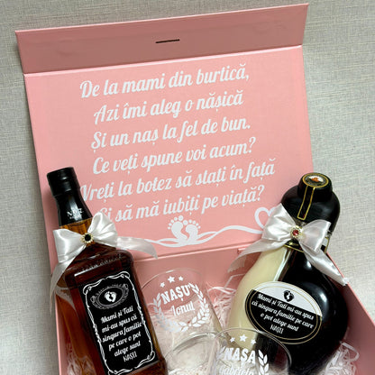 Set roz Jack Daniels și Sheidans "Vreți să fiți nănuții mei"