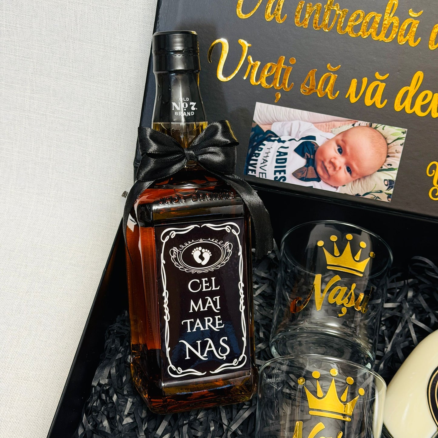 Set cu poza, Jack Daniels și Sheidans "Vreți să fiți nășicii mei"