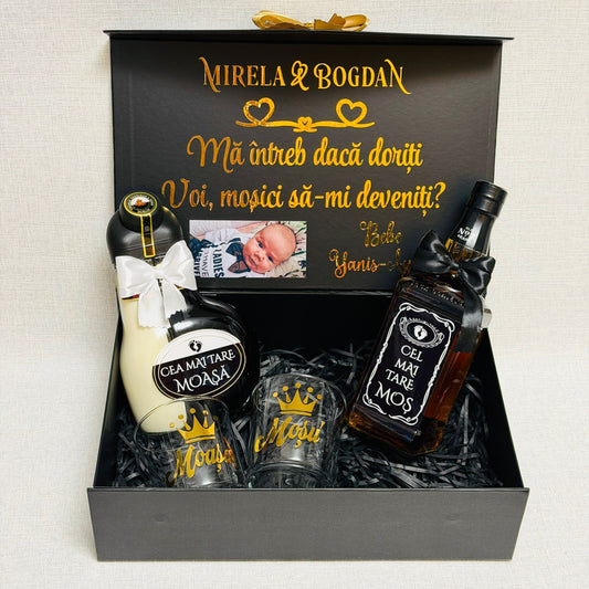Set cu poza, Jack Daniels și Sheidans "Vreți să fiți moșicii mei"