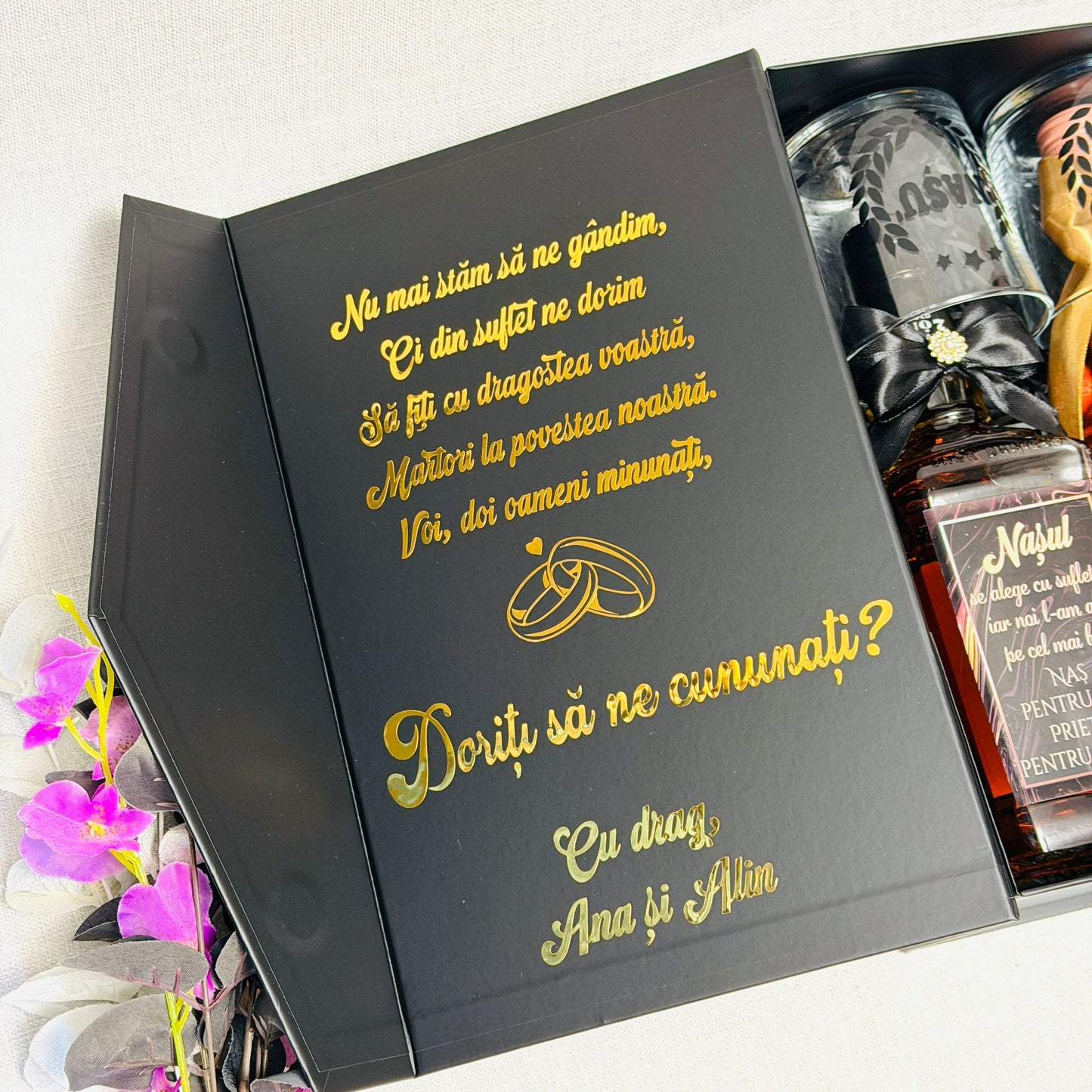Set Jack Daniels și Vin "Doriți să ne cununați"