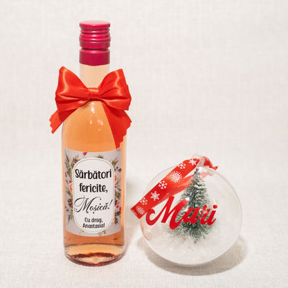Set Cadou  – Vin și Globuri de Crăciun 