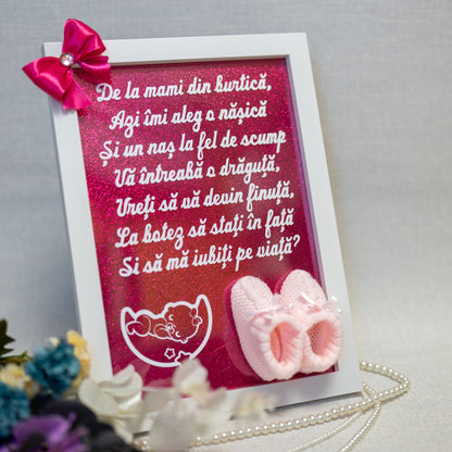 Ramă pentru cerere nași cu botoșei