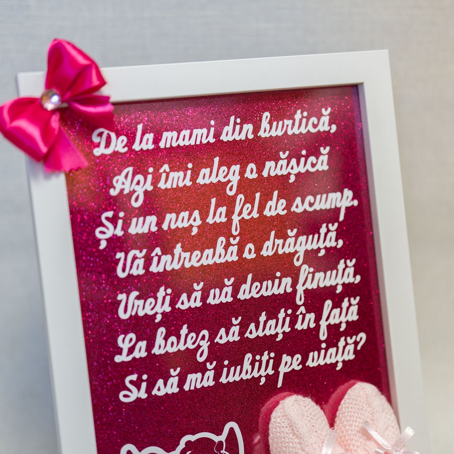 Ramă pentru cerere nași cu botoșei