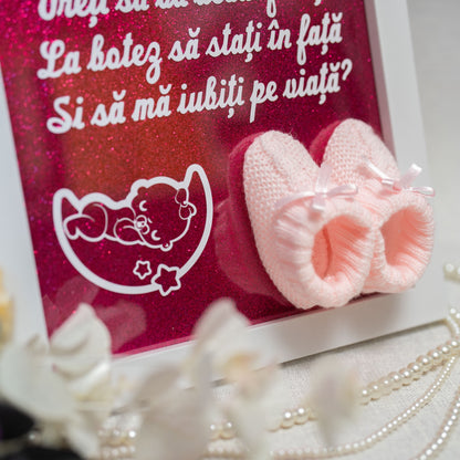 Ramă pentru cerere nași cu botoșei