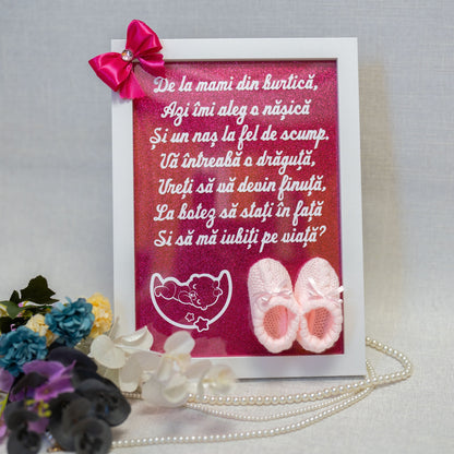 Ramă pentru cerere nași cu botoșei