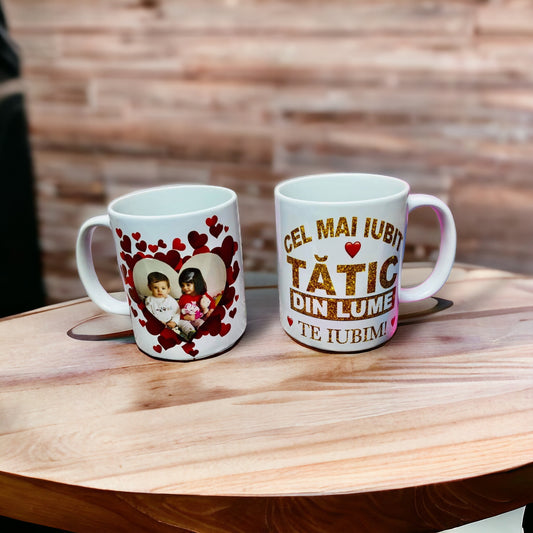 Cană personalizată cu Poză & Text "Cel mai iubit tătic"