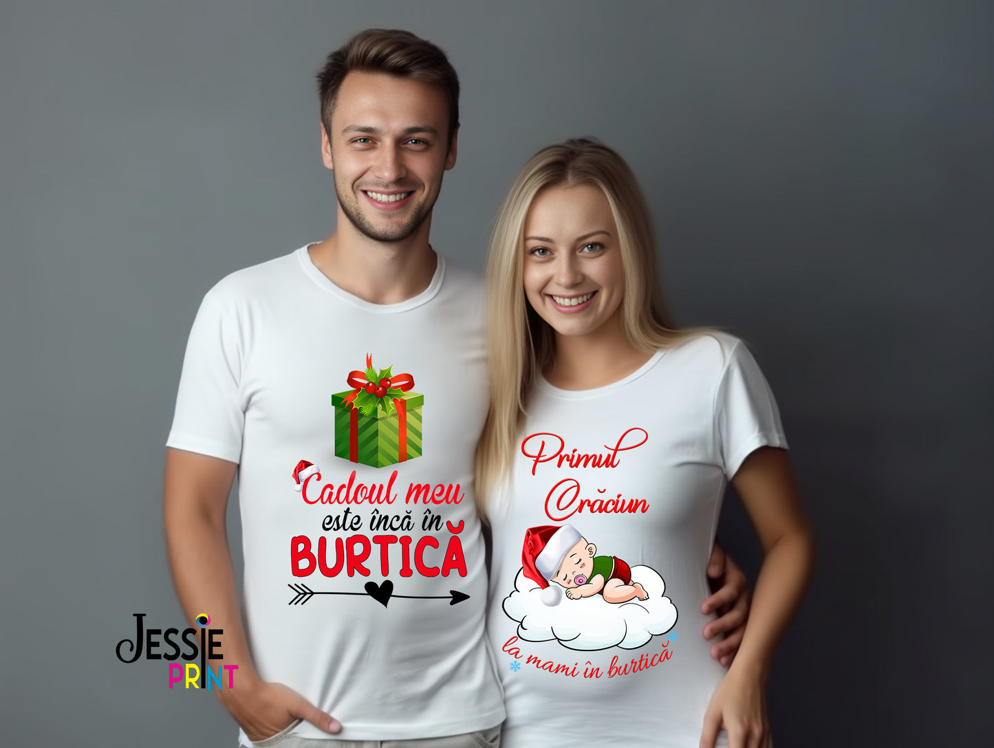 Set 2 tricouri "Primul Crăciun la mami în burtică"